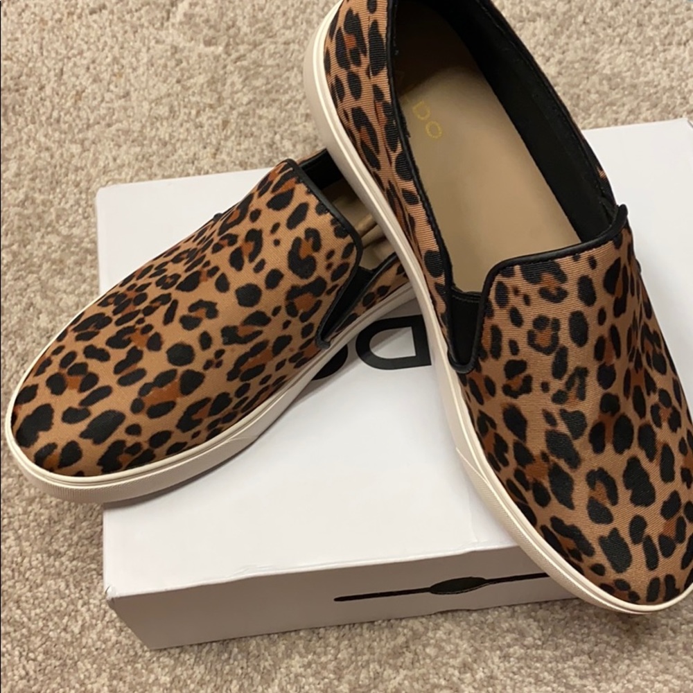 ALDO • Leopard Print Slip On Sneakers, Size 10